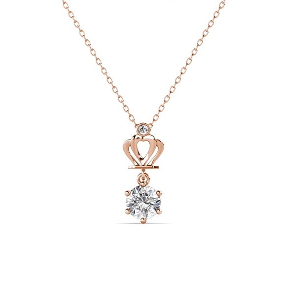 Certified 1ct. t.w. Diamond Crown Necklace - Picture 1 of 16
